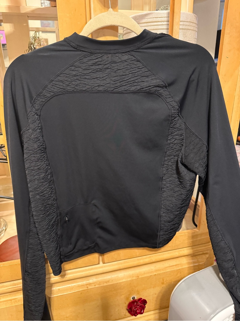 Nike Black Trail Textured Long Sleeve Performance Top - Picture 2 of 3
